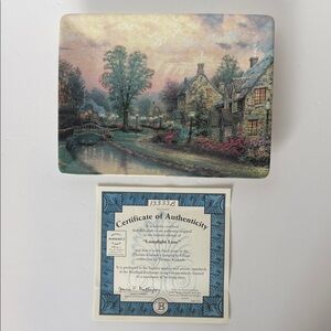 Thomas Kinkade Lamplight Lane Porcelain Collector Plate Bradford Exchange EUC